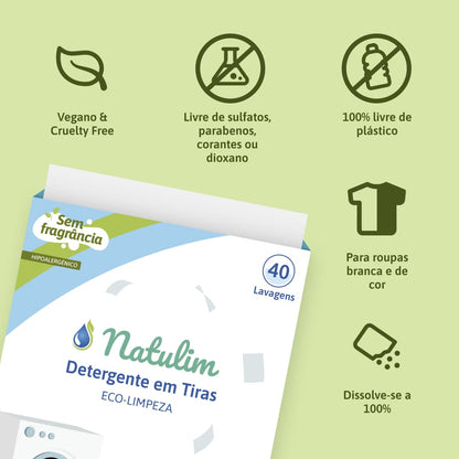 Eco-Tiras de lavar Natulim para bebés - 40 lavagens