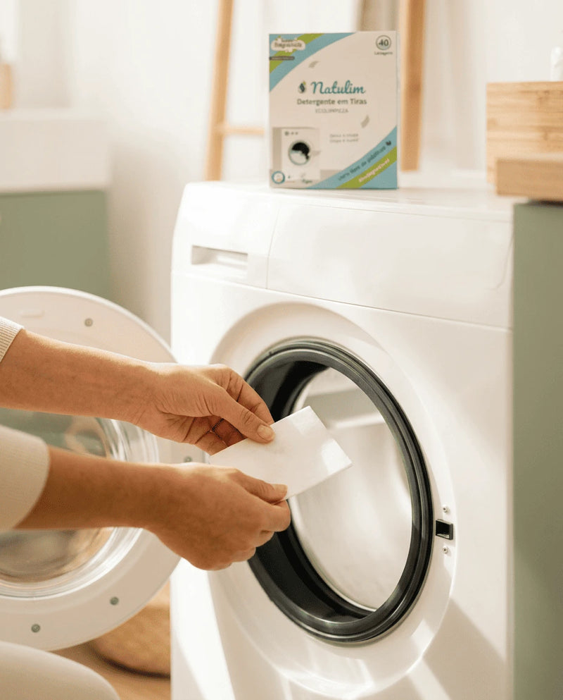 Eco-Tiras Detergente — roupa limpa sem tóxicos